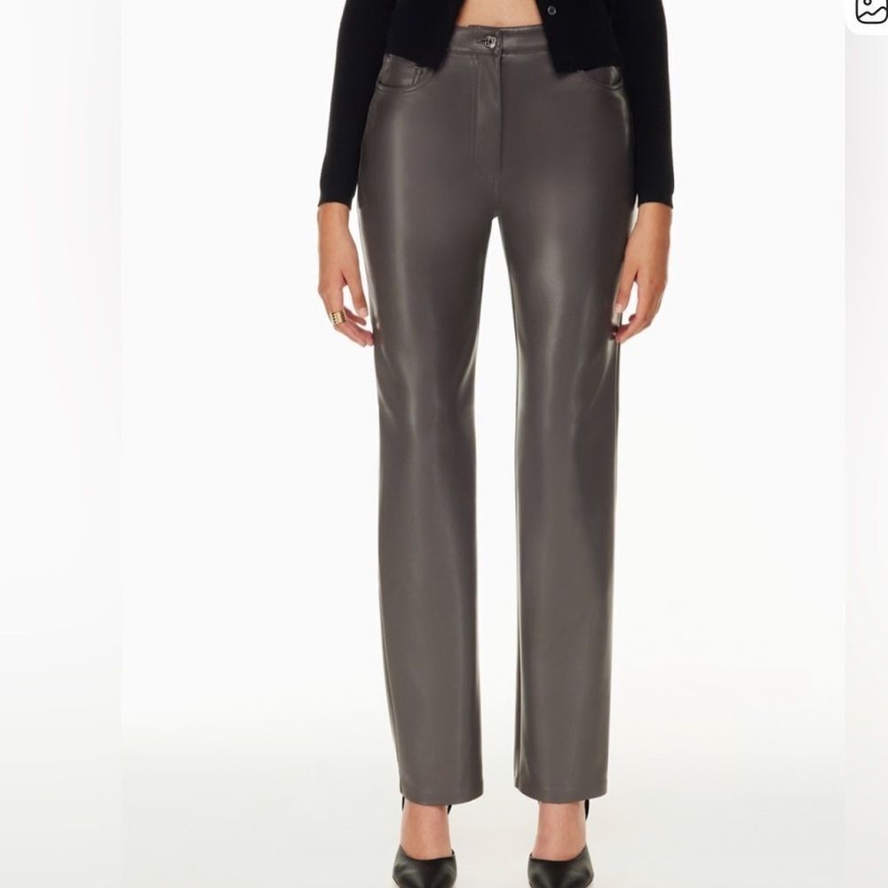 Aritzia Wilfred The Melina Wilfred Gray Vegan Leather Pants Women’s 2
